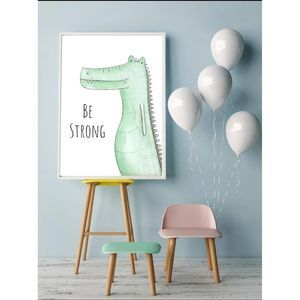 Crocodile Kids Art "Be Strong" Motivational Quote